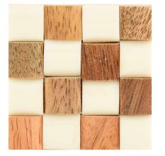 Square Checkerboard Wooden Resin Cabinet Knobs